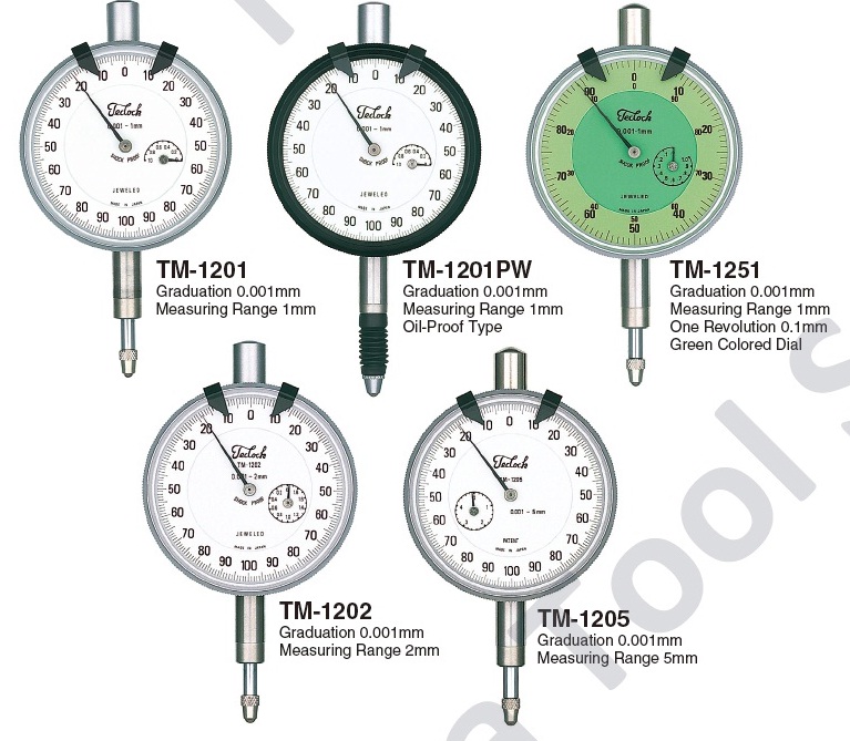 TecLock 0.001 dial indicator TM-1201, TM-1201PW, TM-1251, TM-1202, TM-1205
